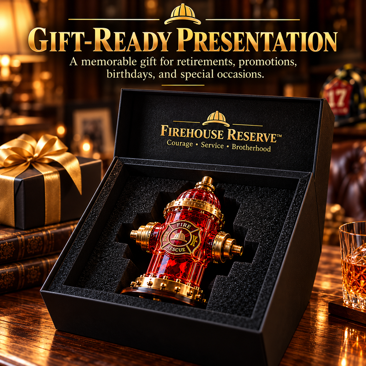 Firehouse Reserve™ — Firefighter Tribute Whiskey Decanter
