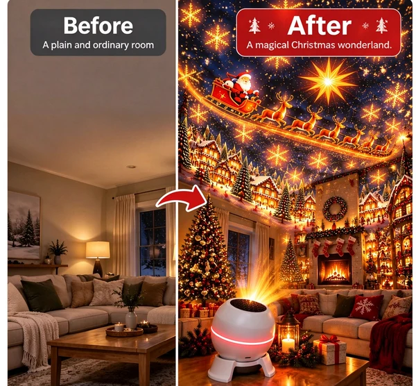 🎄🎅 Christmas Magic Projection Light – Bring Holiday Scenes to Life