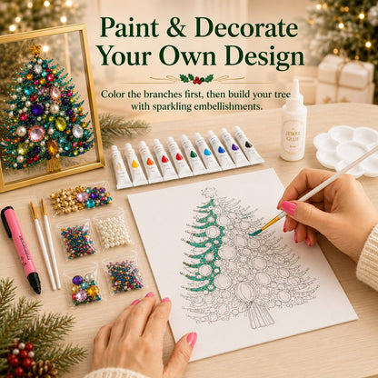 🎄 Beginner-Friendly Jeweled Christmas Tree DIY Kit | Easy to Make, Beautiful to Display 💎✨