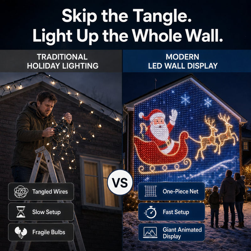 House before Christmas LED net