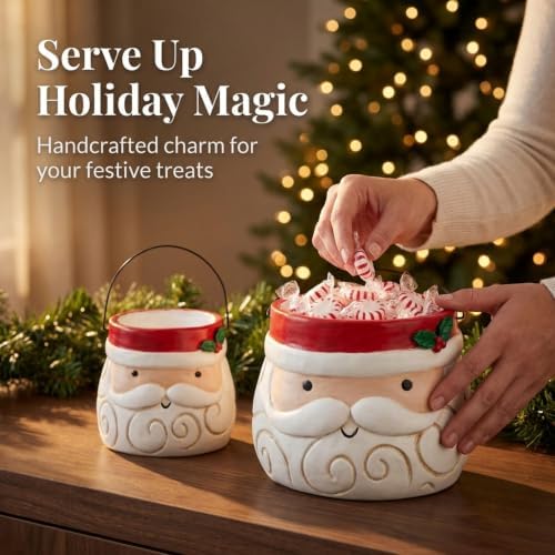 🎅🎄 Christmas Santa Kitchen Utensil Holder Set – Adorable Santa Claus Storage Crocks | Festive Holiday Countertop Decor & Christmas Gift 🎁