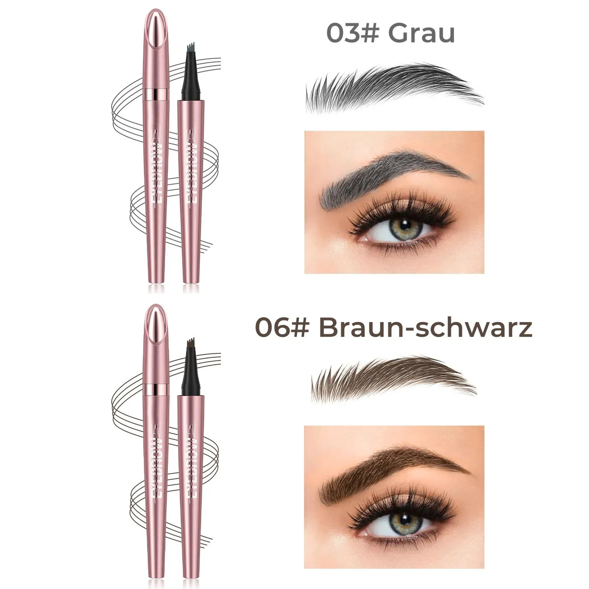 🎁✨Wasserfester Micro-Fork Augenbrauenstift, langanhaltende Brownen-Pen für natürliche, haarähnliche Striche