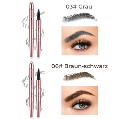 🎁✨Wasserfester Micro-Fork Augenbrauenstift, langanhaltende Brownen-Pen für natürliche, haarähnliche Striche