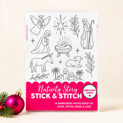 🔥LAST DAY 50% OFF - 🎄Christmas Stick & Stitch Embroidery Pattern Pack – 5 Sheets / 70 Wash-Away Embroidery Motifs🧵