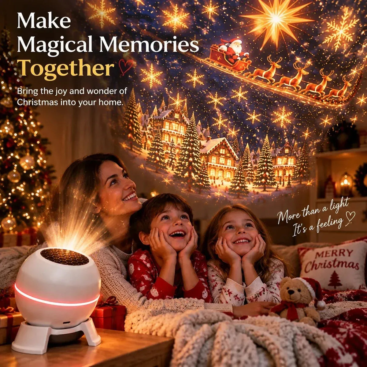 🌟✨ Turn Any Room Into a Christmas Wonderland – Holiday Projection Night Light
