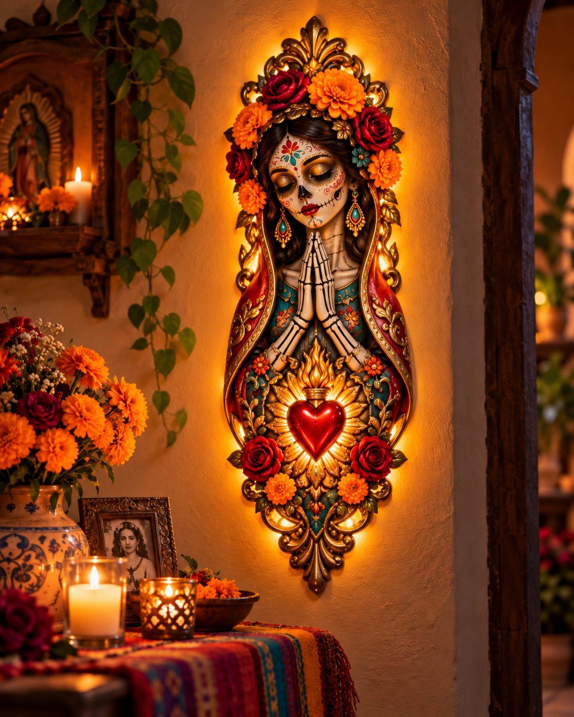 🕯️ Día de los Muertos Memorial Wall Light-❤️A Light for Those Who Live Forever in Our Hearts. ❤️