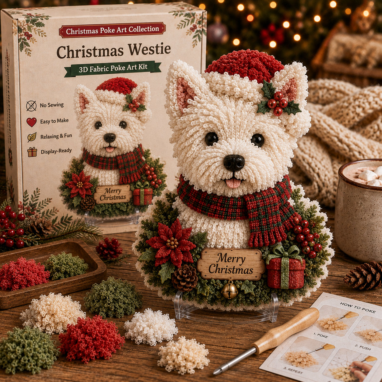 🧵🎅 Christmas Poke Art Collection – DIY 3D Fabric Decor Kit