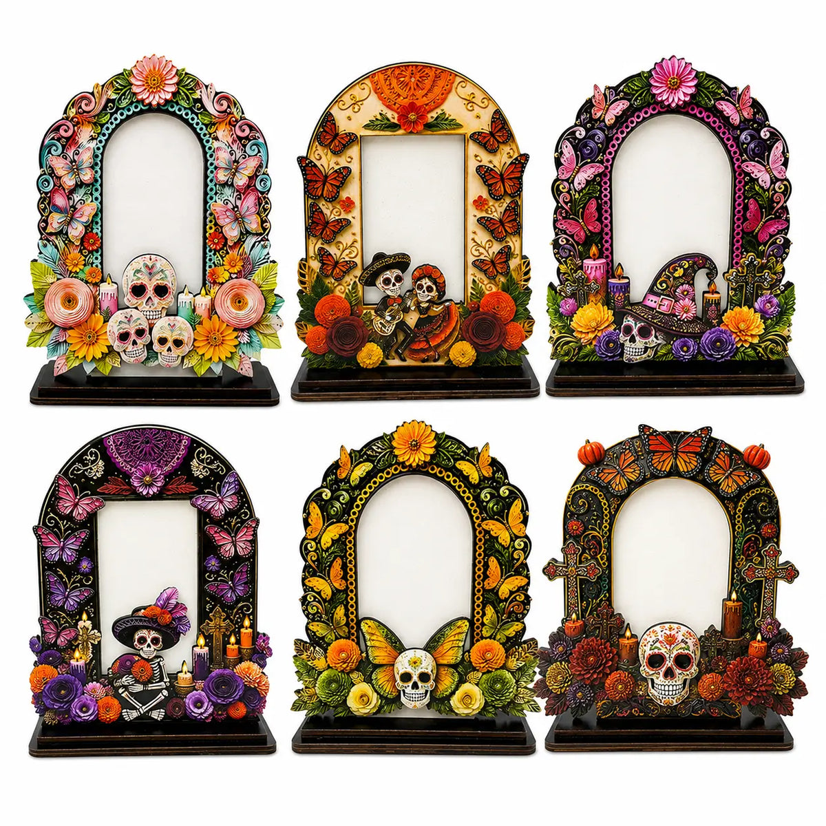 🌼 50% OFF Día de los Muertos Memorial Photo Frame – Wooden Ofrenda Decor
