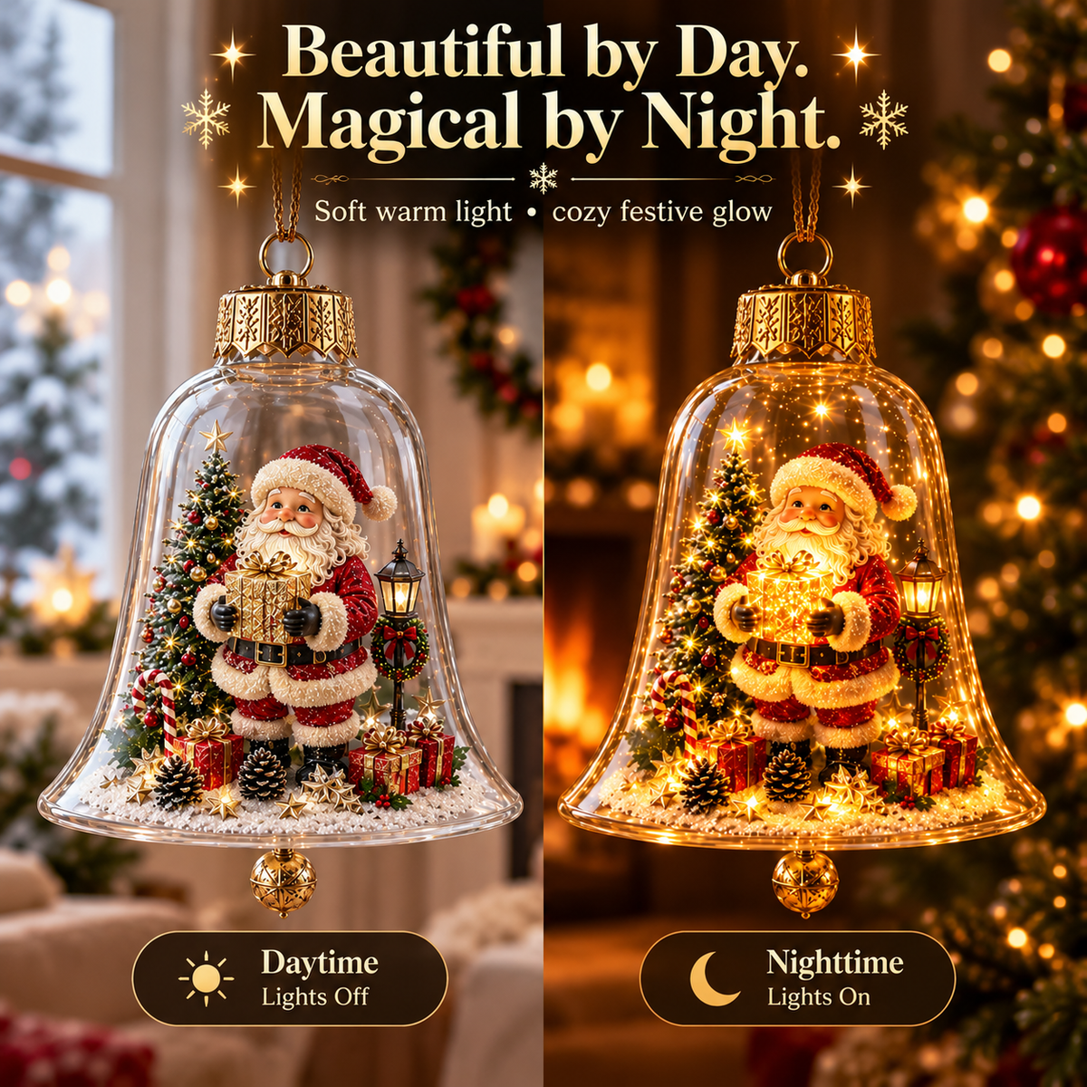 ✨🎄 Glowing Christmas Story Ornament – Light-Up Mini Holiday Scene