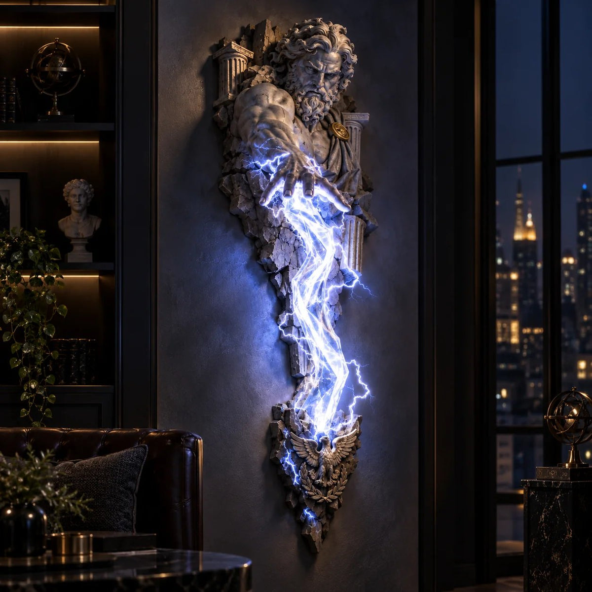 ⚡🌊 Mythological Sculpture Wall Lamp Collection 🏛✨
