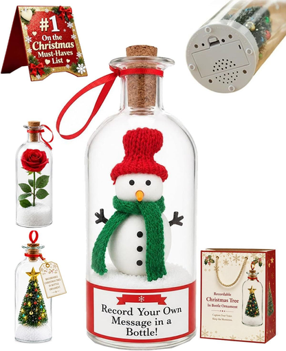 🎄 Christmas Voice Keepsake™ — Recordable Message in a Bottle Ornament