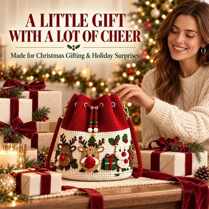 🎄 MerryStitch™ – 3D Crochet Christmas Bucket Bag