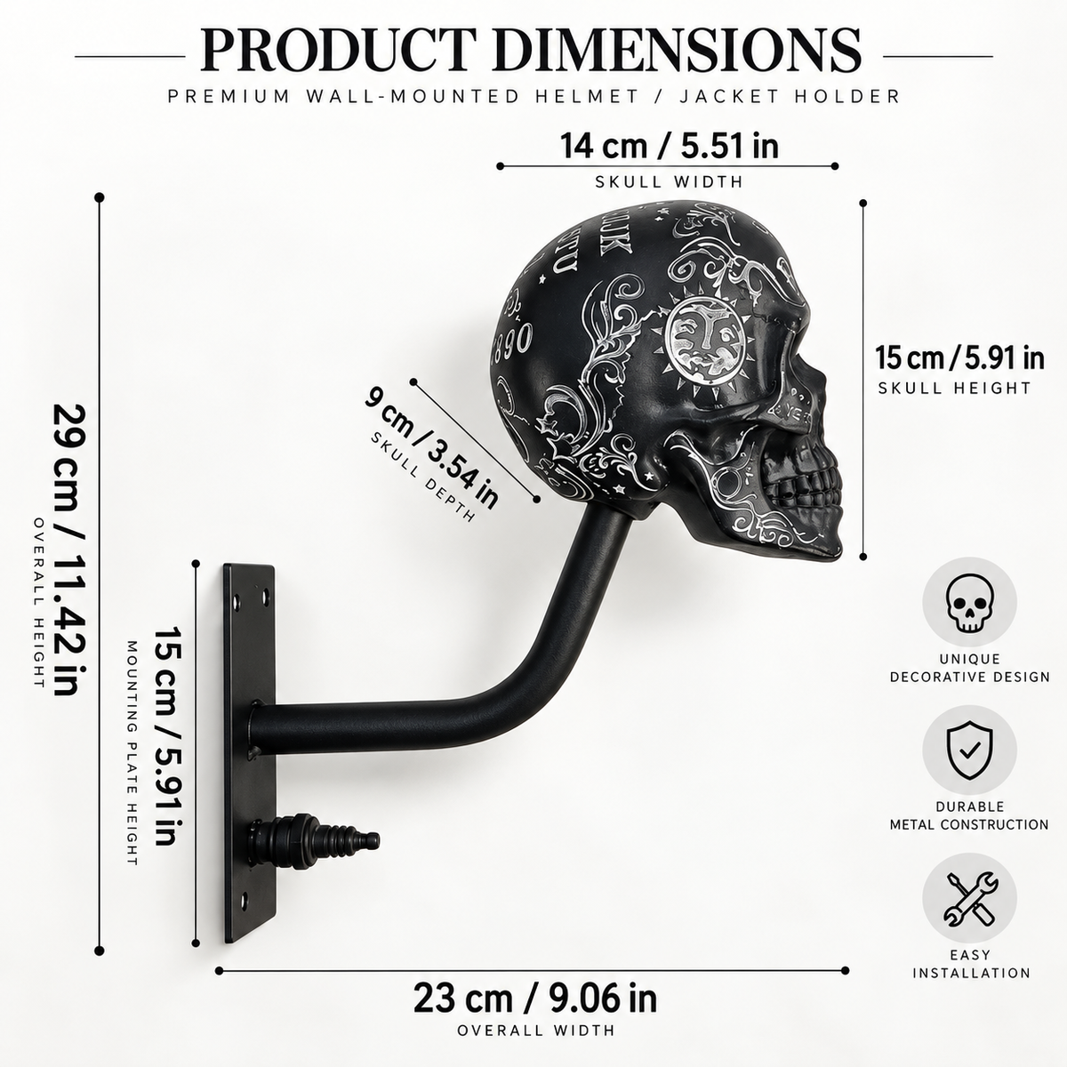 Skull helmet wall mount installation