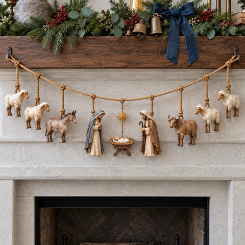 ✝️🎄Handcrafted Wooden Nativity Garland🎄