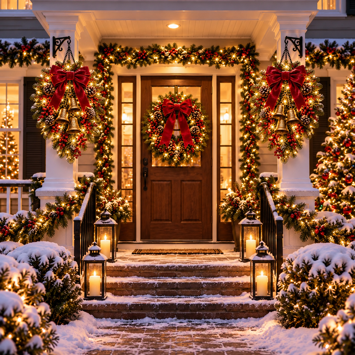 🎄 Last Day 50% OFF 🔔 Pre-Lit Christmas Bell Hanging Swag | Warm LED Lights, Vintage Bells & Zero Maintenance 🔔