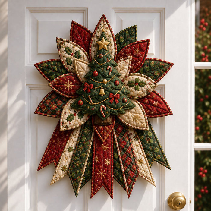 Evergreen Tree quilted Christmas DIY sewing kit finished design