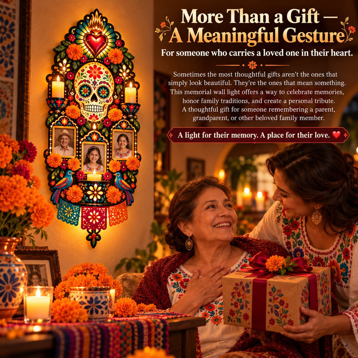 Meaningful Día de los Muertos family memorial gift