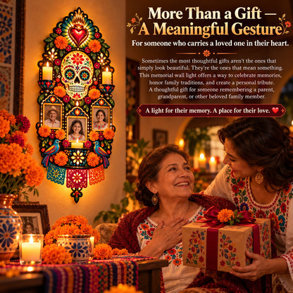 🕯️ Día de los Muertos Memorial Wall Light-❤️A Light for Those Who Live Forever in Our Hearts. ❤️