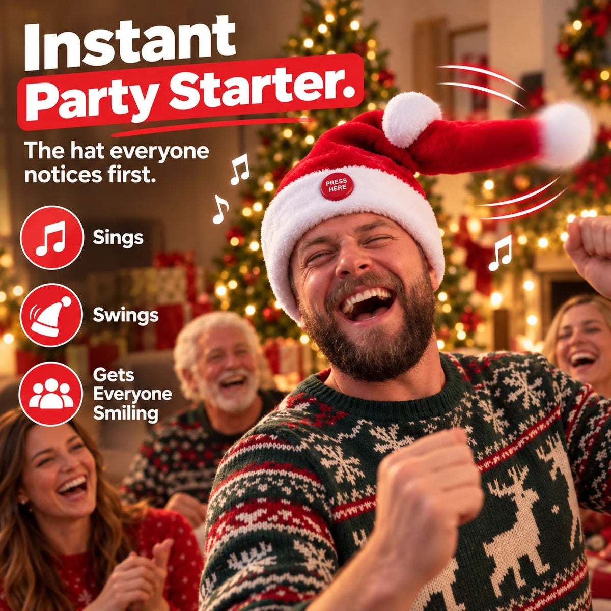Dancing Santa hat Christmas party