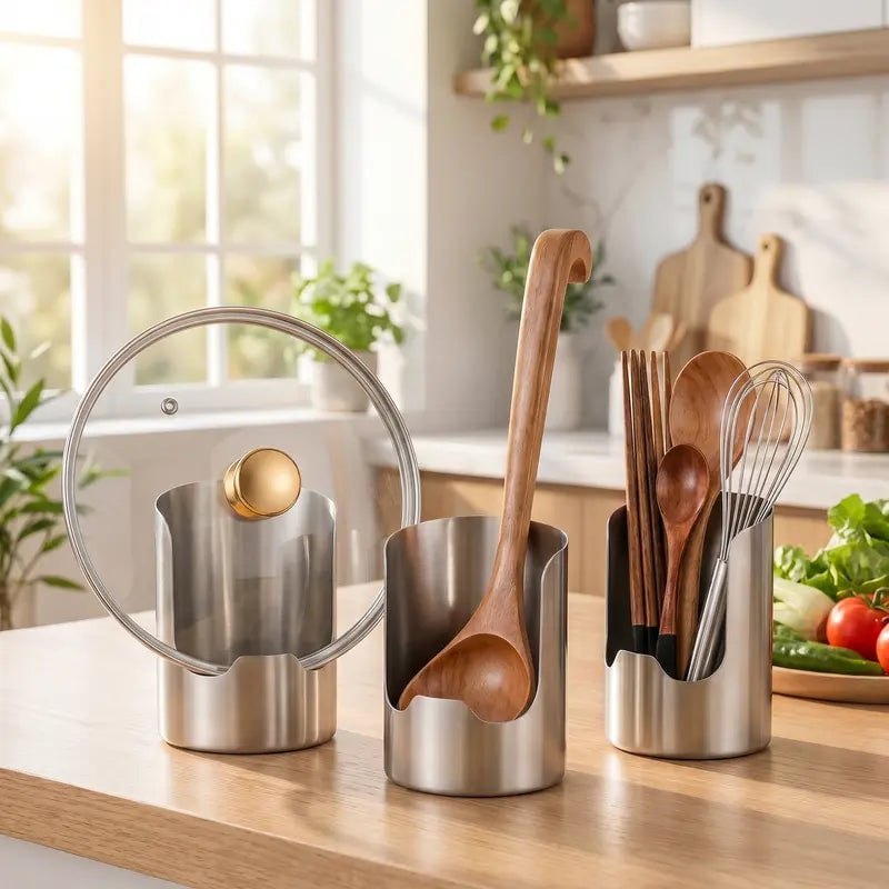 Three different kitchen organizer uses