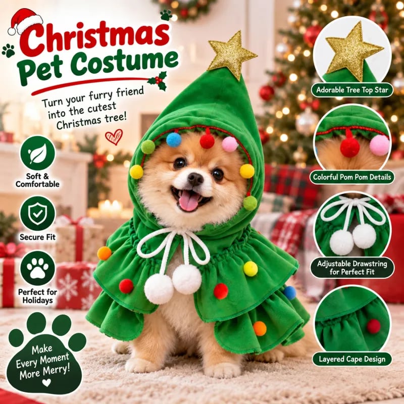 🎄Christmas Tree Pet Cape