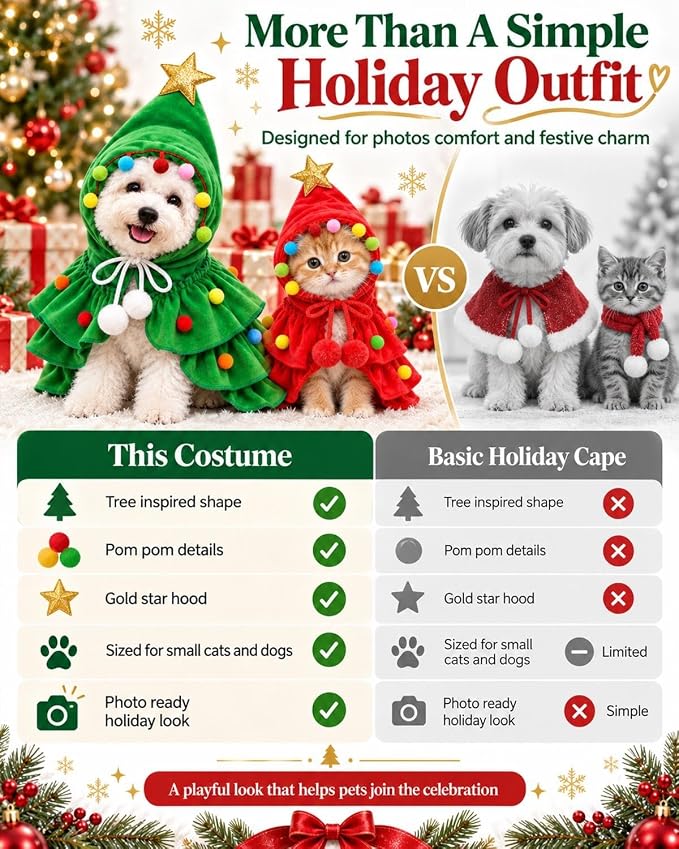 🎄Christmas Tree Pet Cape