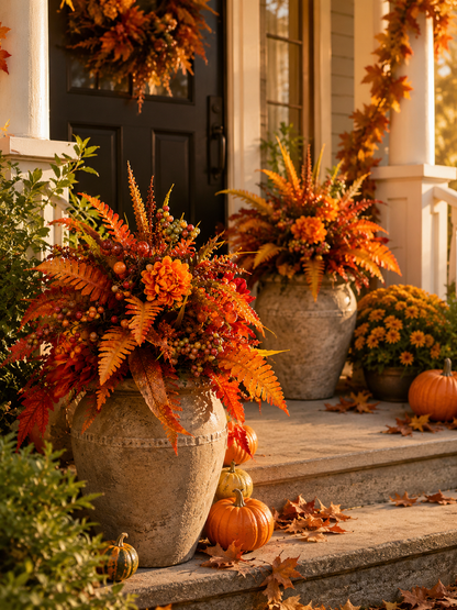 🍂 Instant Fall Porch Floral Stake Arrangement