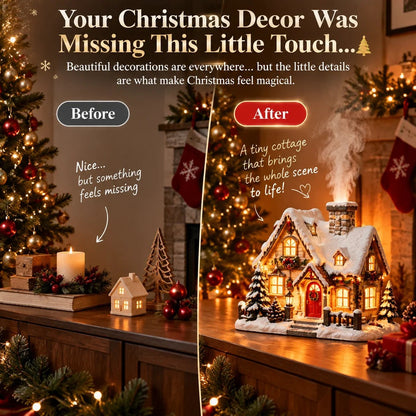 🔥 LAST DAY 50% OFF 🔥 Christmas Cottage Humidifier™ – Glowing Snow Village with Soft Mist, Warm Lights & Cozy Holiday Charm 🎄❄️✨