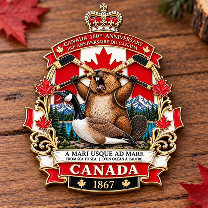 🍁 Canada 160th Anniversary “A Mari Usque Ad Mare” Tribute Badge |  3D Metal Enamel Keepsake 🇨🇦