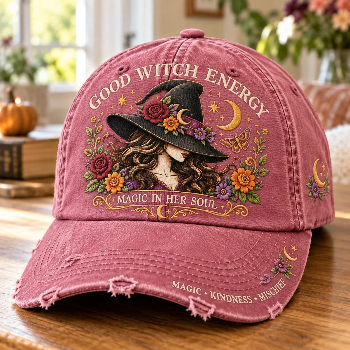 🔥 🌙 Good Witch Energy Floral Witch Baseball Cap