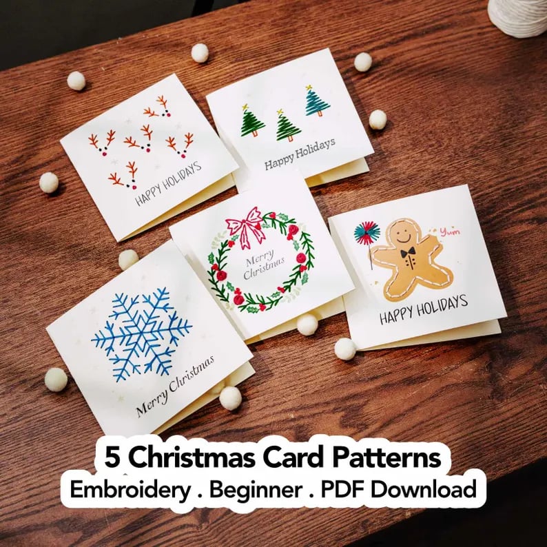 🔥LAST DAY 50% OFF - 🌲 🪡 Christmas Hand Embroidery Card DIY Kit | Stitch Your Way Into the Christmas Spirit ✨ 🎁