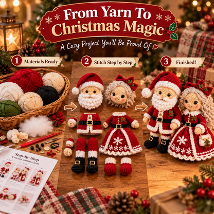 Crochet Christmas Santa & Mrs. Claus Amigurumi Doll