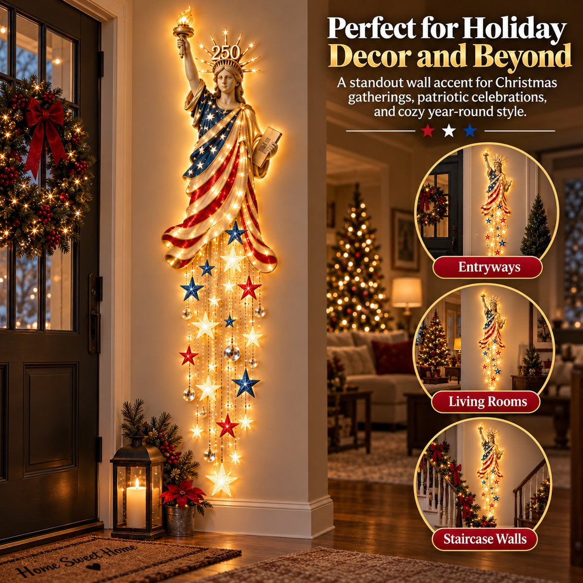 🇺🇸 Limited-Time Sale | Liberty 250 Starfall Wall Glow – Celebrate 250 Years of American Pride with a Lighted Keepsake 🗽✨