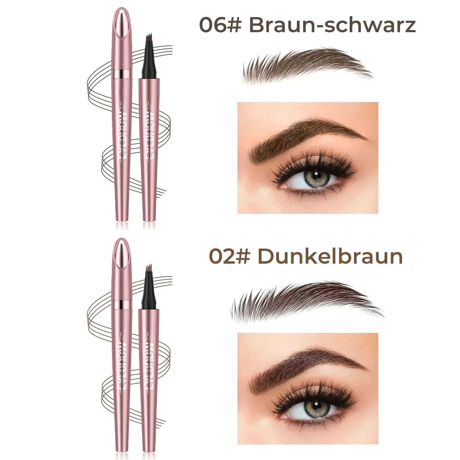 🎁✨Wasserfester Micro-Fork Augenbrauenstift, langanhaltende Brownen-Pen für natürliche, haarähnliche Striche