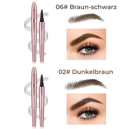 🎁✨Wasserfester Micro-Fork Augenbrauenstift, langanhaltende Brownen-Pen für natürliche, haarähnliche Striche