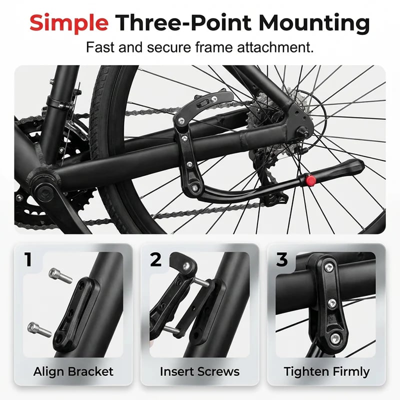 💯📢📢49% OFF !! ⏰Universal Adjustable Aluminum Alloy Bicycle Side Kickstand
