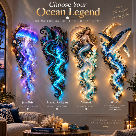 🌊✨ Enchanted Ocean Legends™ Lighted Wall Décor Collection 🐋🧜‍♀️🧜‍♀️