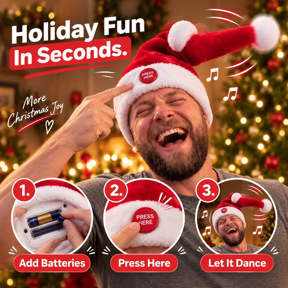 How to use dancing Santa hat