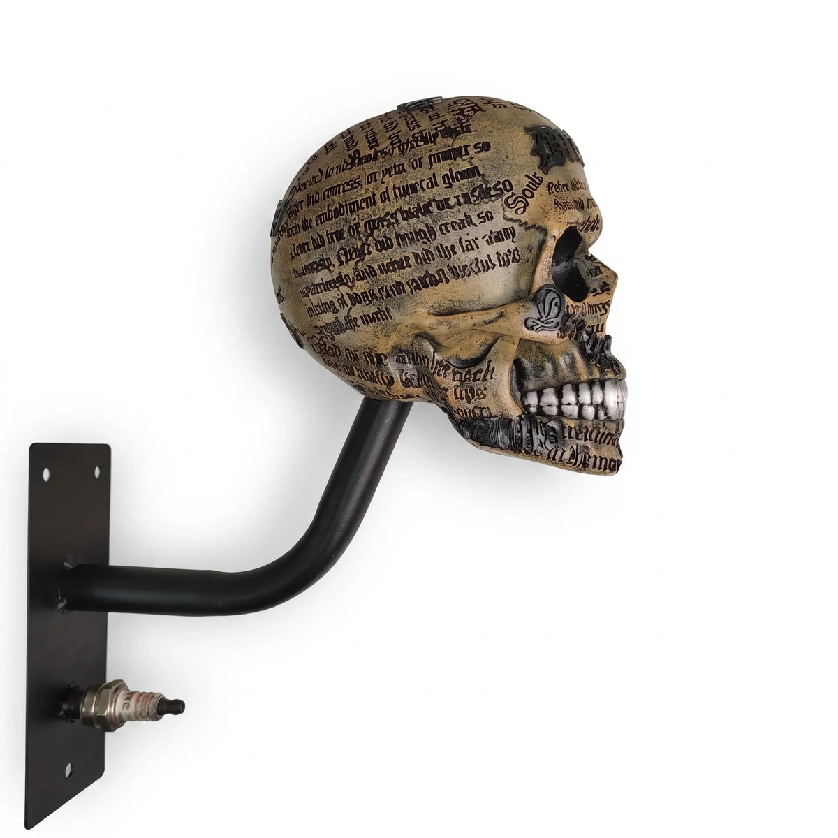 Skull motorcycle helmet wall holder