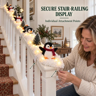 Penguin Christmas Stair Snow Decor🔥