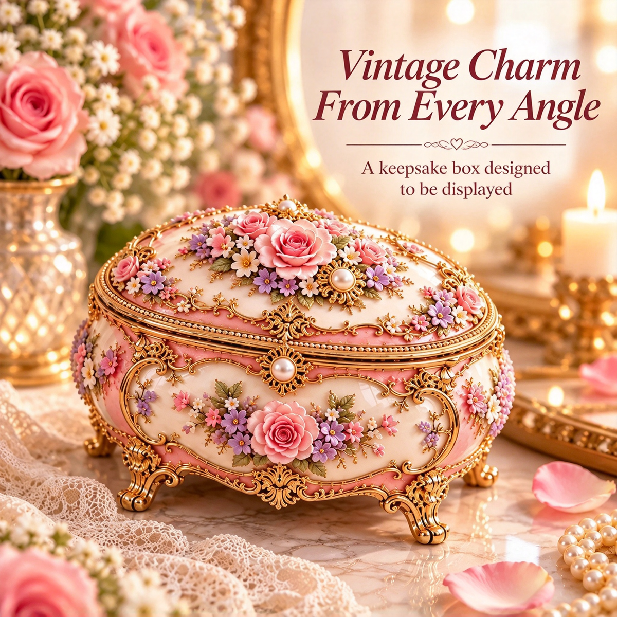 🔥 LAST DAY 49% OFF 🔥 Vintage Floral Keepsake Music Box | Ballerina & Butterfly Surprise 🎁✨