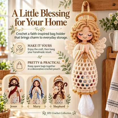 ⏳ Last Day 49% OFF – 🧶 Beginner-Friendly Blessed Home Crochet Bag Holder DIY Kit | 4 Faith-Inspired Designs with Yarn, Tools & Guide Included ✝️