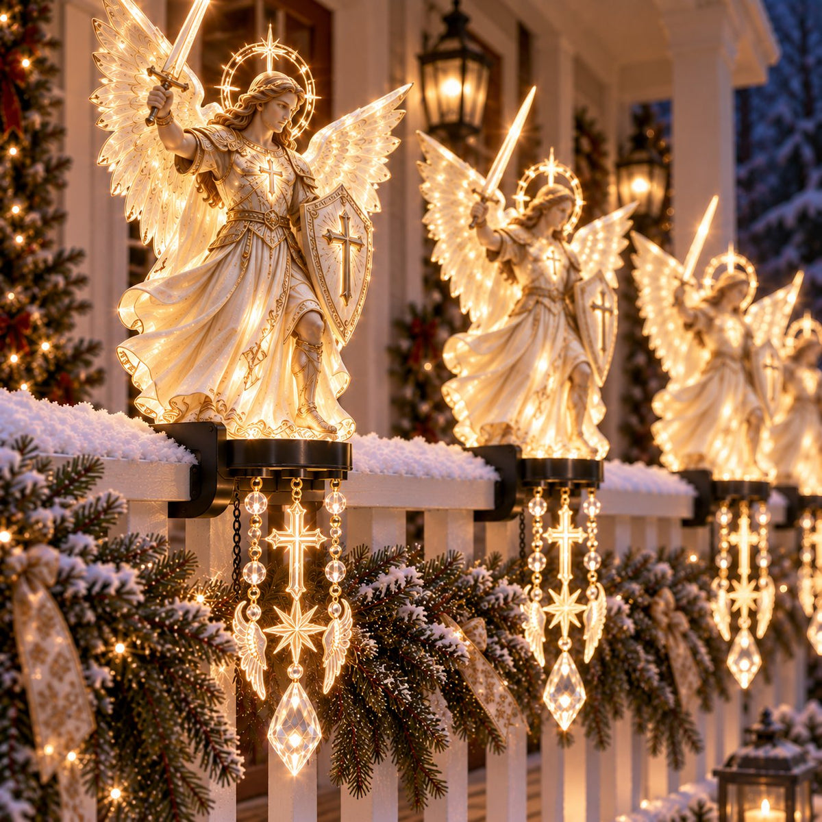 Sacred Christmas railing light decorative details