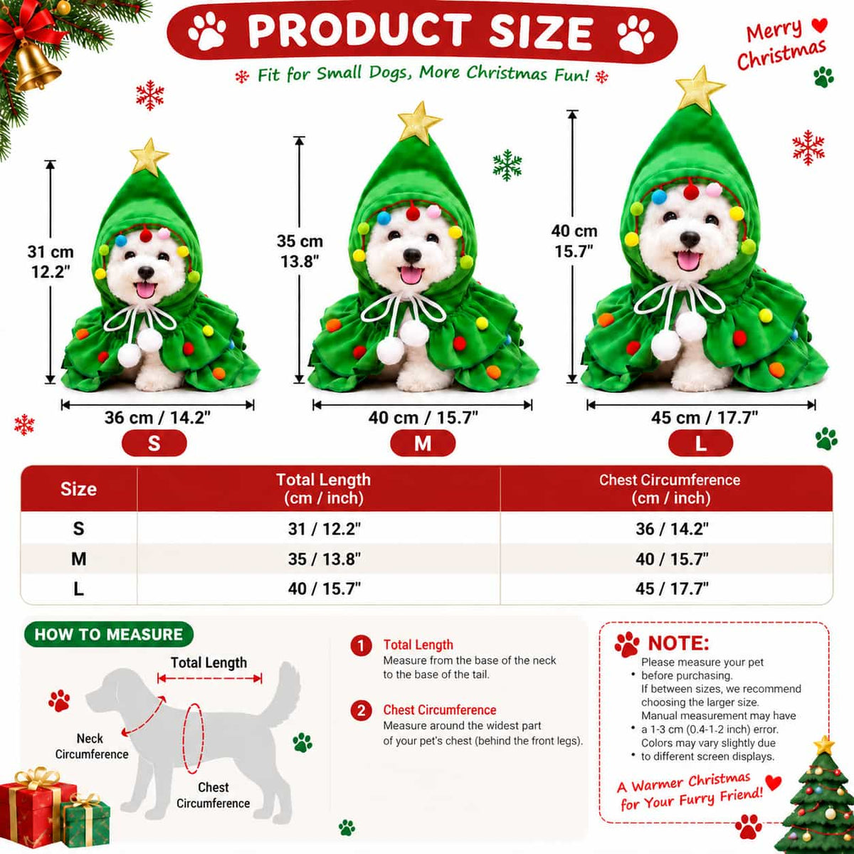 🎄Christmas Tree Pet Cape