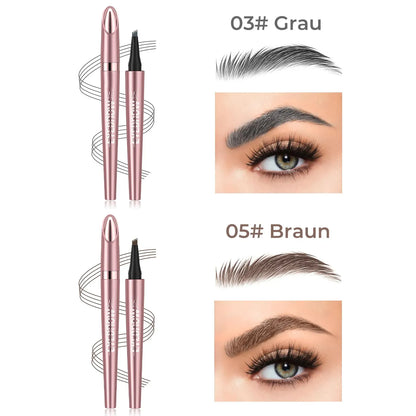 🎁✨Wasserfester Micro-Fork Augenbrauenstift, langanhaltende Brownen-Pen für natürliche, haarähnliche Striche