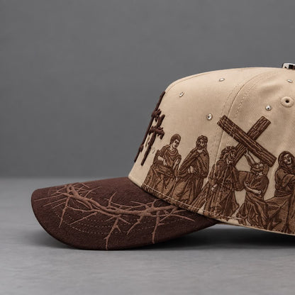 ✝️ Wear Your Faith – Viacrucis Brown Statement Cap