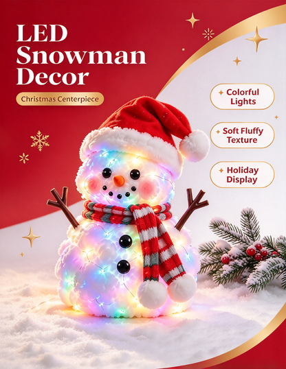 🔥 LAST DAY 49% OFF 🔥 Glowing Snowman Plush | Light-Up Christmas Tabletop Decoration 🎄⛄️