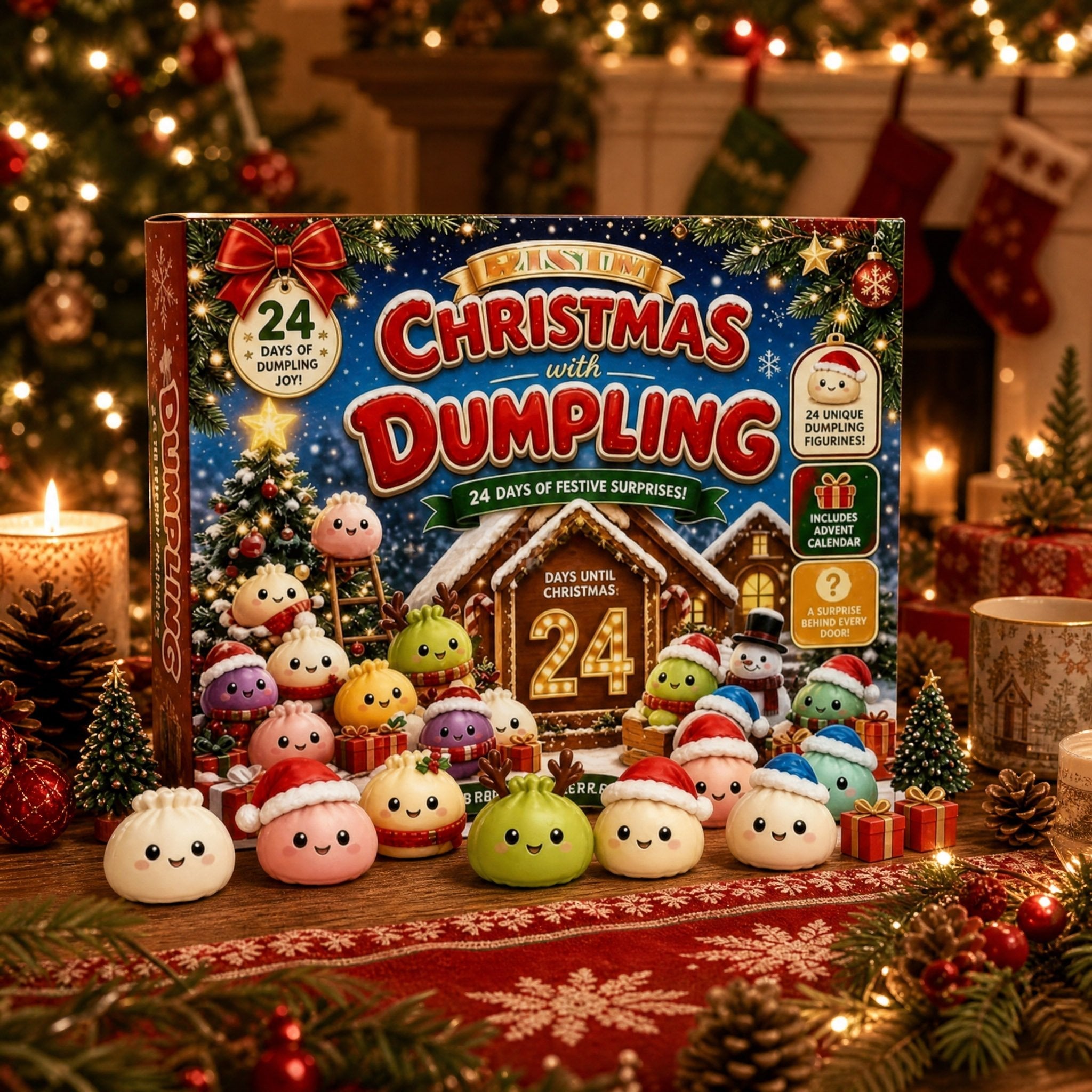 🎄Christmas Dumpling Squishy Advent Calendar🎁 24 Cute Surprise Fidget Toys