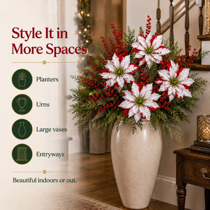 ❀Christmas Poinsettia Planter Inserts