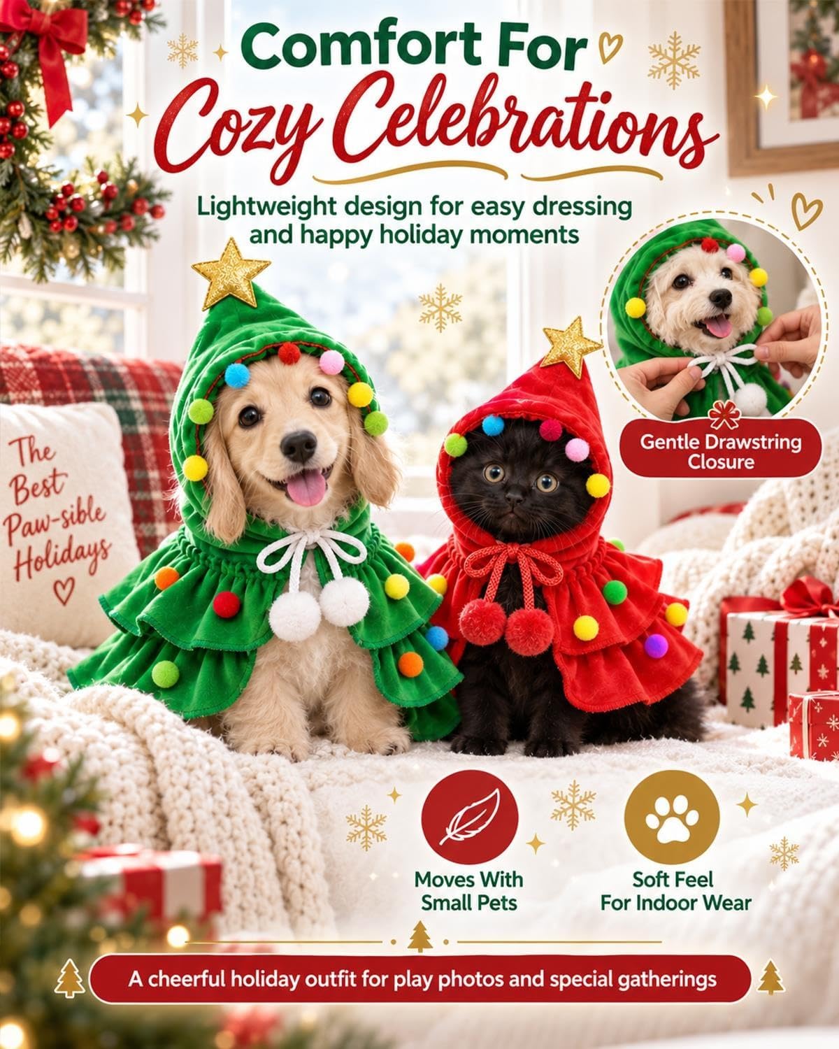 🎄Christmas Tree Pet Cape